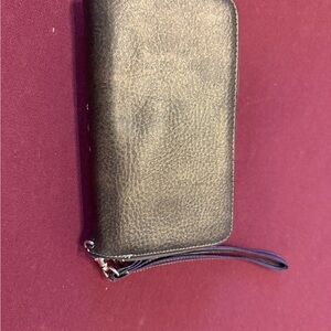 Black Leather Wristlet Wallet